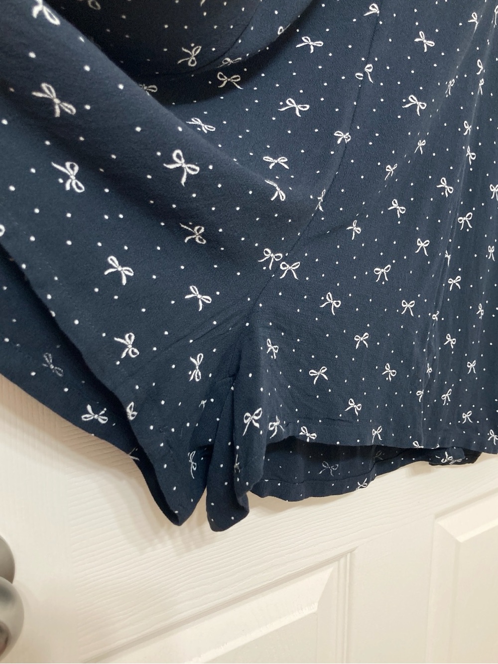 American Eagle Black Bow Print Babydoll Mini Romper Medium Grunge Punk 70s Retro - Picture 6 of 10